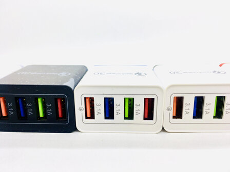 &quot;Quick Charge 3.0&quot; Schnellladeger&auml;t ; 3x usb + 1x QC 3.0 usb