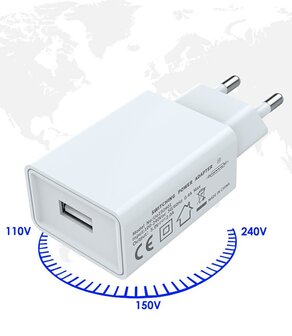 Reis adaptor 1 usb, zwart - Travel Power Charger USB