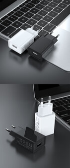 Reis adaptor 1 usb, zwart - Travel Power Charger USB