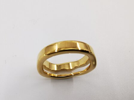 Ring, Goldfarben, Edelstahl, Mittel&ouml;ffnung. Karton 36 St&uuml;ck