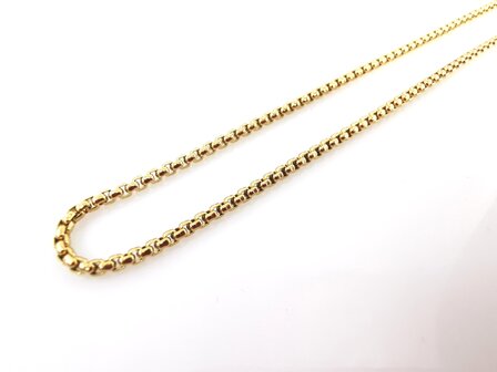 Ketting, RVS, goudkleur jasseron ketting, L 60 cm, D 1.2 mm