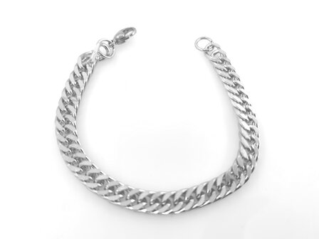 Edelstahl breit Gourmetschakel armband, 18 und 20 cm.