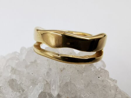 Ring, Goldfarben, Edelstahl, Mittel&ouml;ffnung. 