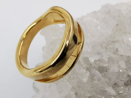 Ring, Goldfarben, Edelstahl, Mittel&ouml;ffnung. 