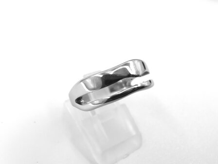 Ring, silberfarben, Edelstahl, Mittel&ouml;ffnung.