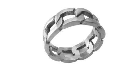 Super cool &ndash; robust &ndash; Edelstahl &ndash; geb&uuml;rsteter Stahl &ndash; Glied &ndash; Ring &ndash; kubanisches Gliedermotiv.