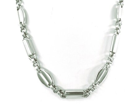 Set: RVS heren Ketting L 56 cm met armband L 23 cm.