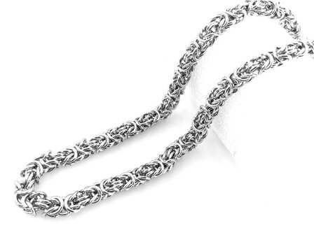 Men&#039;s Steel chain with Double Links with King&#039;s motif L 60 cm