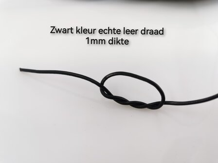 Lederband - Schwarz - D 1.5mm - L 10 Meter - Echtes Leder!!