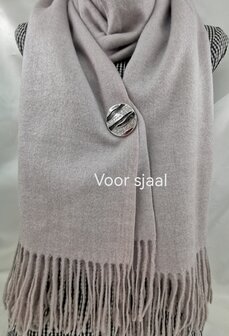 Magnet, Brosche, rund, Schwarz Streifen mit Strasssteinen, silberfarben f&uuml;r Schal, Schal und Strickjacke.