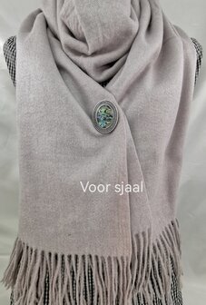 Magnet, Brosche, Perlmutt Oval, silberfarben zum Verschlie&szlig;en von Schal, Schal und Strickjacke.