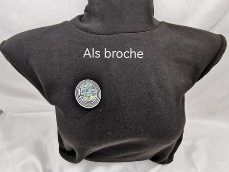 Magnet, Brosche, Perlmutt Oval, silberfarben zum Verschlie&szlig;en von Schal, Schal und Strickjacke.