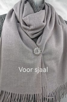 Magneet, broche, edelweiss, Zilverkleurig voor omslagdoek, sjaal en vest te sluiten.