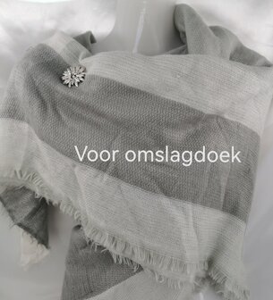 Magneet, broche, edelweiss, Zilverkleurig voor omslagdoek, sjaal en vest te sluiten.