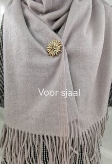 Magneet, broche, edelweiss, Goudkleurig voor omslagdoek, sjaal en vest te sluiten.