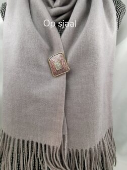 Magnet, Brosche, Quadrat, Aubergine mit Strasssteinen Goldfarben zum Verschlie&szlig;en f&uuml;r Tuch, Schal und Strickjacke.