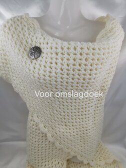 Magneet, broche, rond, Tree of life (levensboom) , zilverkleurig voor omslagdoek, sjaal en vest te sluiten.