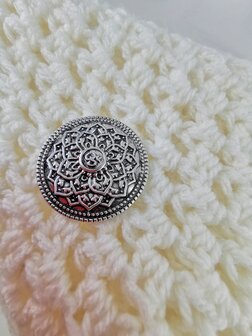 Magnet, Brosche, rund, Lotosblume Silberfarben zum Verschlie&szlig;en von Schal, Schal und Strickjacke.