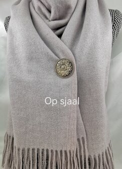 Magneet, broche, rond, Lotusbloem, goudkleurig voor omslagdoek, sjaal en vest te sluiten.