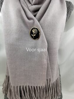 Magnet, Brosche, 3D-Rose mit Stiel, goldfarben f&uuml;r Schal, Schal und Strickjacke.