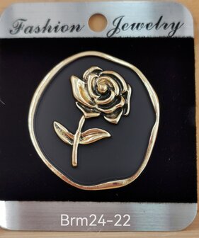 Magnet, Brosche, 3D-Rose mit Stiel, goldfarben f&uuml;r Schal, Schal und Strickjacke.