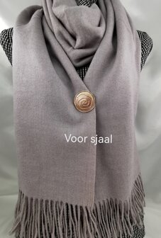 Magnet, Brosche, rund, Lebensspirale, gold/lachsfarben f&uuml;r Tuch, Schal und Strickjacke.