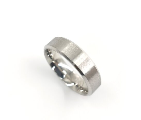 Edelstahl, Ring, gebürstetes Silber mit glänzender Seite, Box 36 Stück