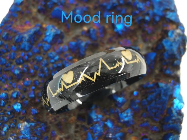 Edelstahl, Herzschlag, Mood-Ring, ändert die Farbe. 