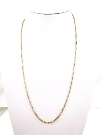 Ketting, RVS, goudkleur jasseron ketting, L 60 cm, D 1.2 mm