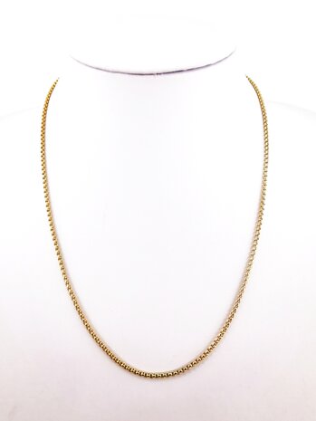 Ketting, RVS, goudkleur jasseron ketting, L50 cm, D 1.2 mm