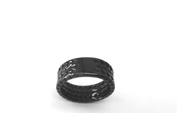 Super cool - Edelstahl - Schwarz - Ring - doppelt geflochtenes Motiv. 