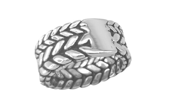 Tough - stainless steel Double ring - double braided - design - motif. 