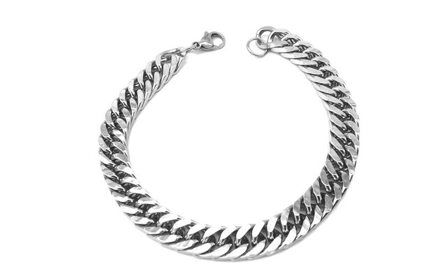 Edelstaal armband, zware gourmet schakel