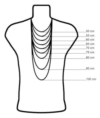 Herren-Stahlkette mit Doppelgliedern mit Königsmotiv, L 45 cm