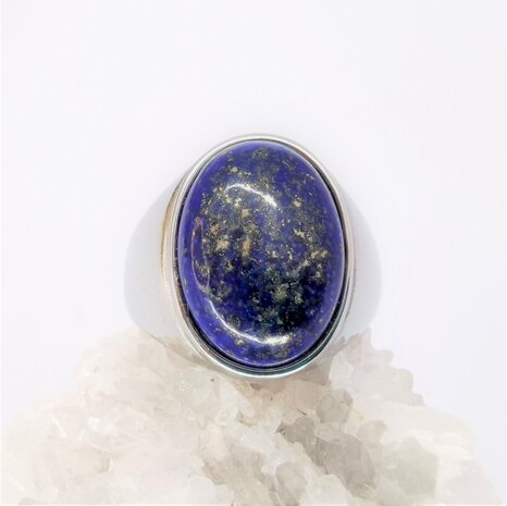 Edelstahl Siegelring oval Lapislazuli