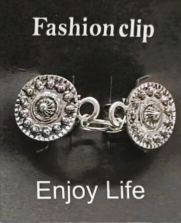 Clips mit doppelter Kette Zeeland-Knoten in der Farbe Antik-Silber-Optik.