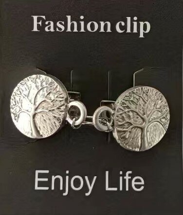 Clips, Tree of life (levensboom) 2e met midden een ring in kleur antiek zilver look.