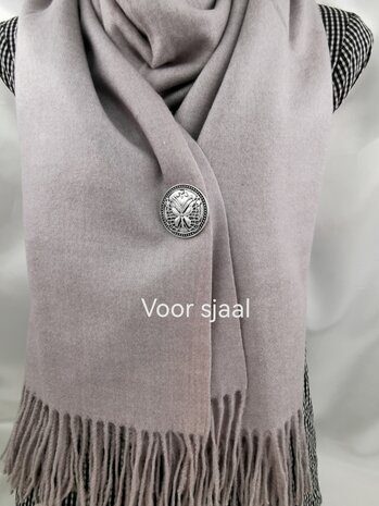 Magneet, broche, vlinder, Zilverkleurig voor omslagdoek, sjaal en vest te sluiten.