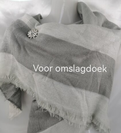 Magneet, broche, edelweiss, Zilverkleurig voor omslagdoek, sjaal en vest te sluiten.