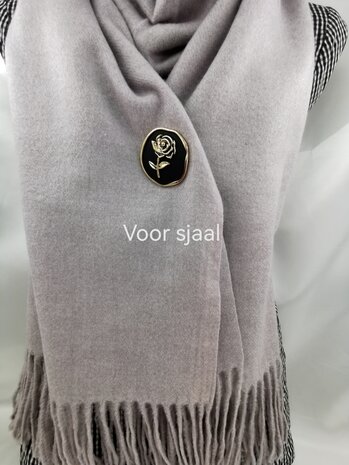 Magnet, Brosche, 3D-Rose mit Stiel, goldfarben für Schal, Schal und Strickjacke.