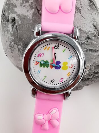 KinderHorloge | 3D LOVE Roze | Siliconen