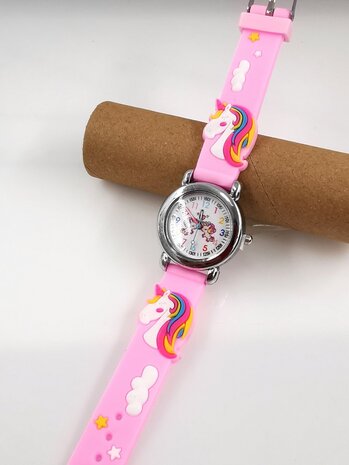 KinderHorloge | 3D Eenhoorn Roze | Siliconen