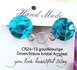 Clips, met Parelmoer groen/blauw Crystal Acrylaat en midden een ring in kleur goud. _