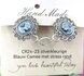 Clips, met  Blauw - Camee en strass en midden een ring in kleur zilver. _